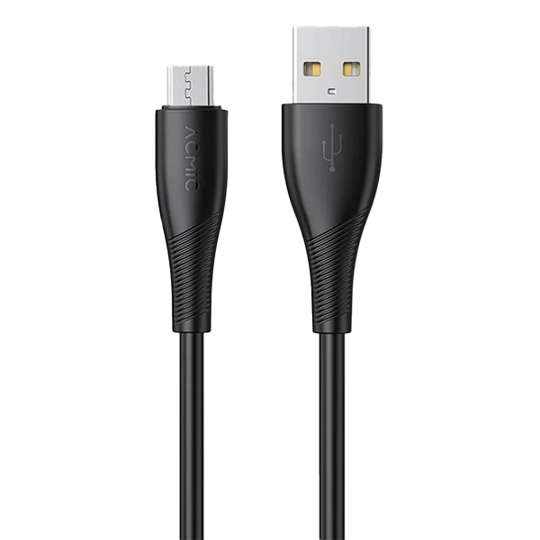 acmic_dayline_cmm100_blk_1 Acmic Dayline CMM100 Kabel Data Fast Charging USB A to Micro USB - Black